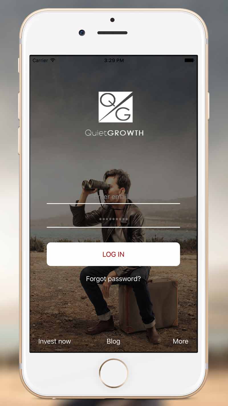 QuietGrowth iOS App Login
